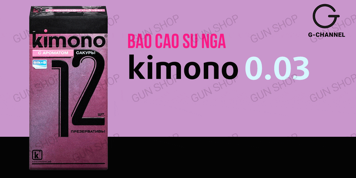 Bao cao su Kimono Hồng siêu mỏng 0.03mm hương anh đào thơm mát