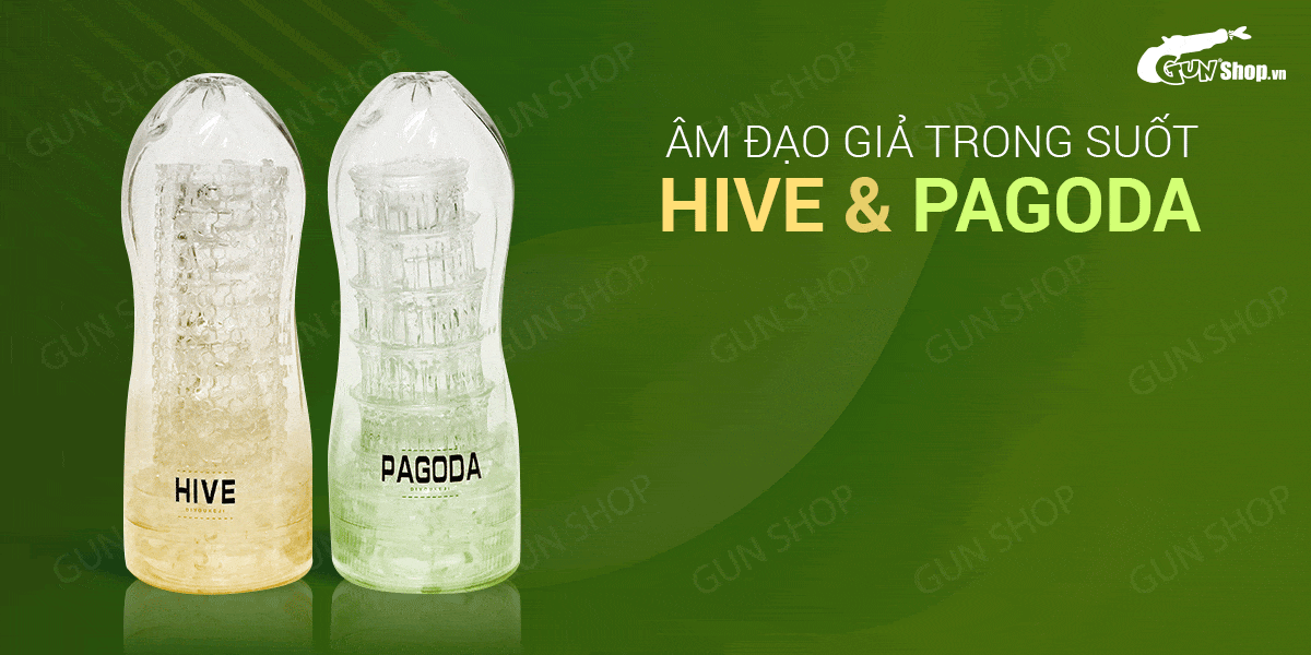 Âm đạo giả trong suốt Hive & Pagoda thủ dâm nam giới giá tốt dễ sử dụng