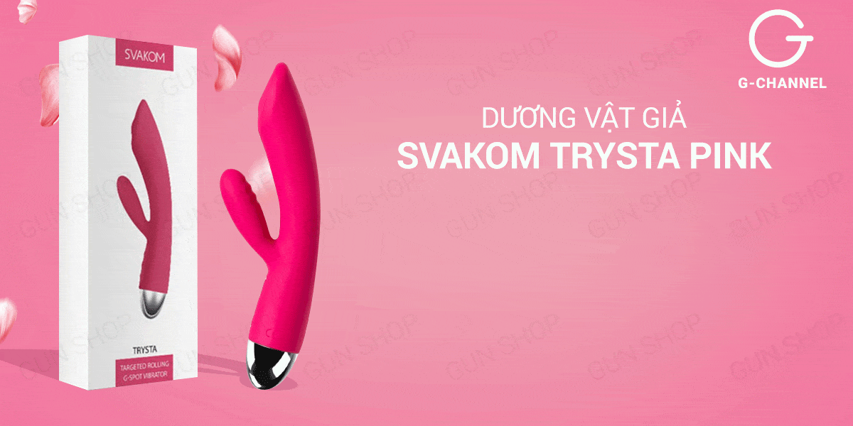 Dương vật giả Svakom Trysta Pink 35 tần số rung sạc Dương vật giả Svakom Trysta Pink 35 tần số rung sạc
