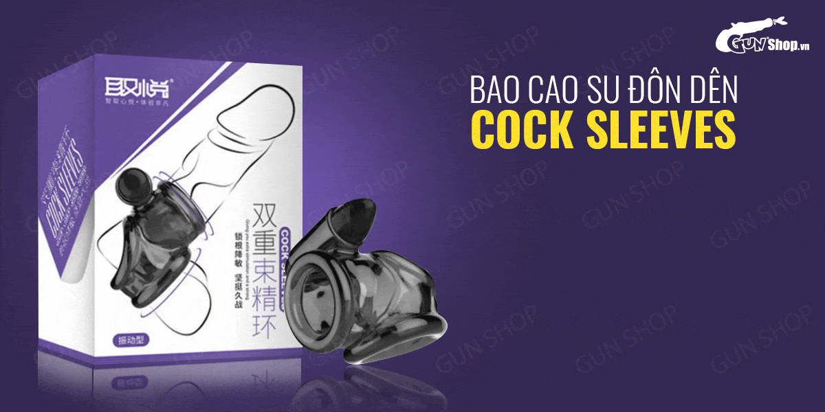Bao cao su đôn dên Cock Sleeves rung mạnh đeo gốc tăng khoái cảm