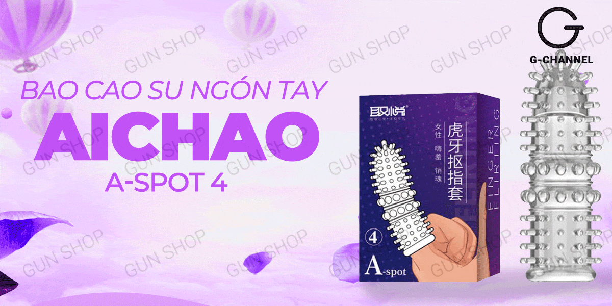 Bao cao su ngón tay Aichao A-spot 4 gai lớn hộp 1 cái trải nghiệm mới