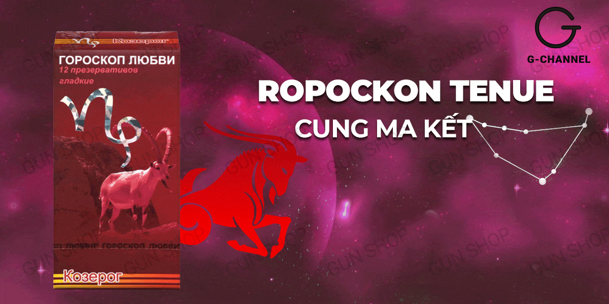 Bao cao su Ropockon Cung Ma Kết mỏng 0.03mm hương dâu thơm