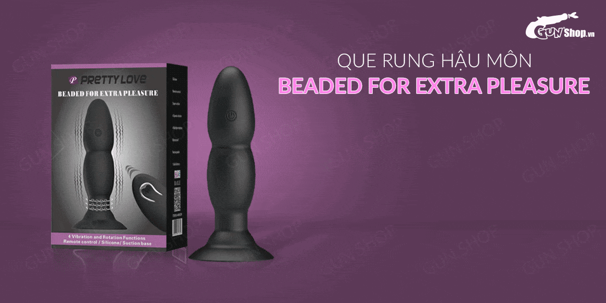 Que rung hậu môn Pretty Love Beaded 4 chế độ điều khiển từ xa Que rung hậu môn Pretty Love Beaded 4 chế độ điều khiển từ xa