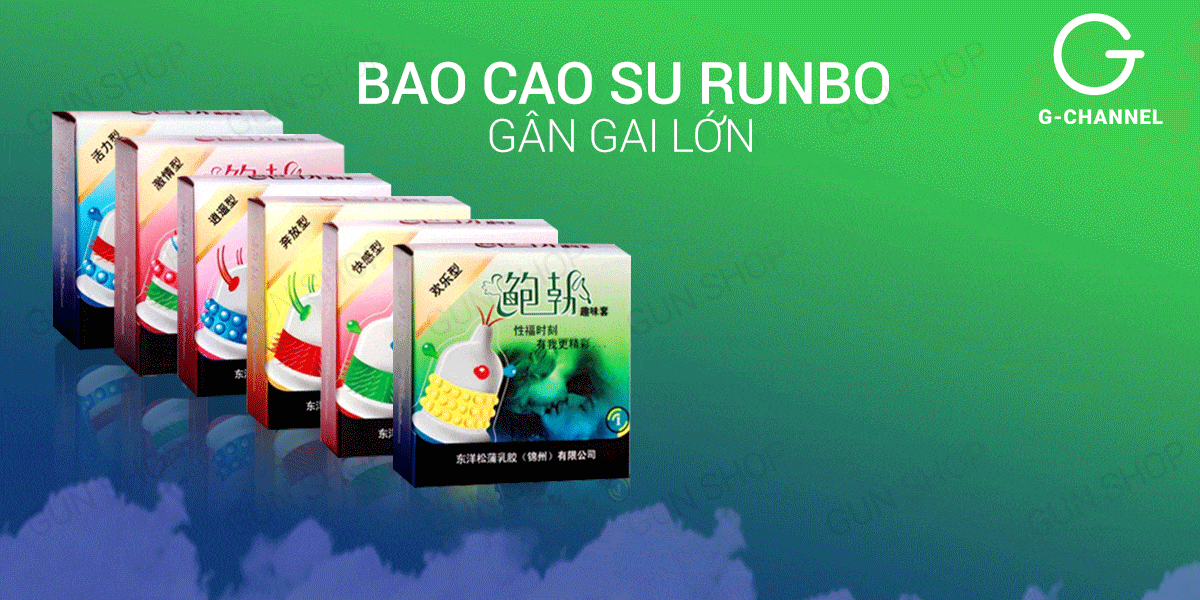 Bộ 3 hộp bao cao su Runbo gân gai lớn cảm giác kích thích mạnh