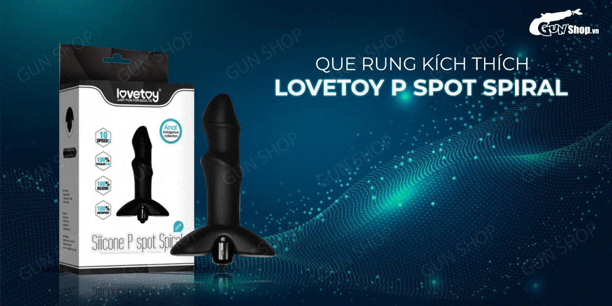 Que rung hậu môn 10 chế độ Lovetoy P Spot Spiral rung sâu pin bền Que rung hậu môn 10 chế độ Lovetoy P Spot Spiral rung sâu pin bền