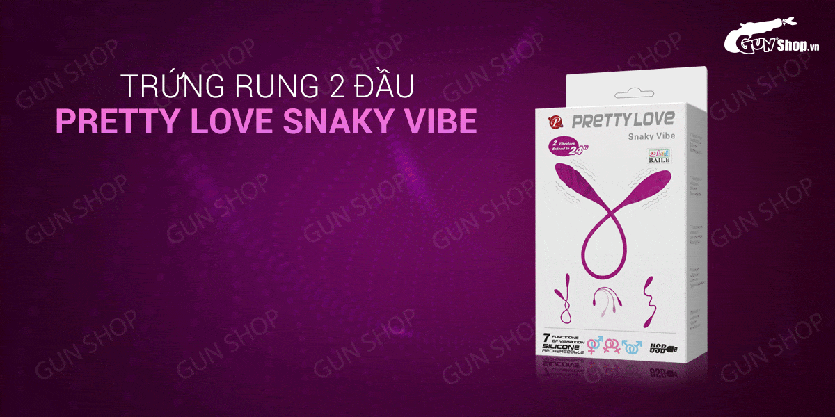 Trứng rung Pretty Love Snaky Vibe 2 đầu 7 chế độ sạc tiện