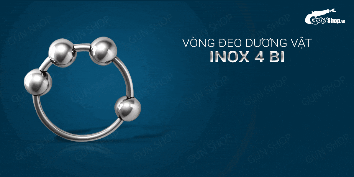 Vòng đeo dương vật inox 4 bi kéo dài thời gian quan hệ hỗ trợ sinh lý nam