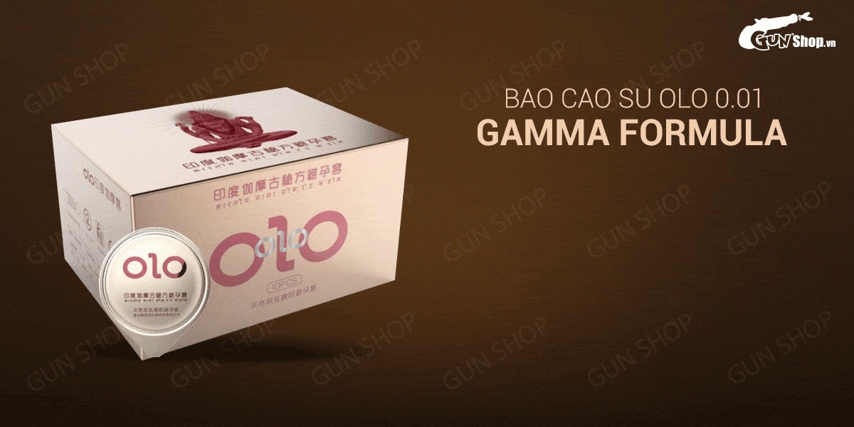 Bao cao su OLO 0.01 Gamma Formula gân gai kéo dài hộp 10 cái