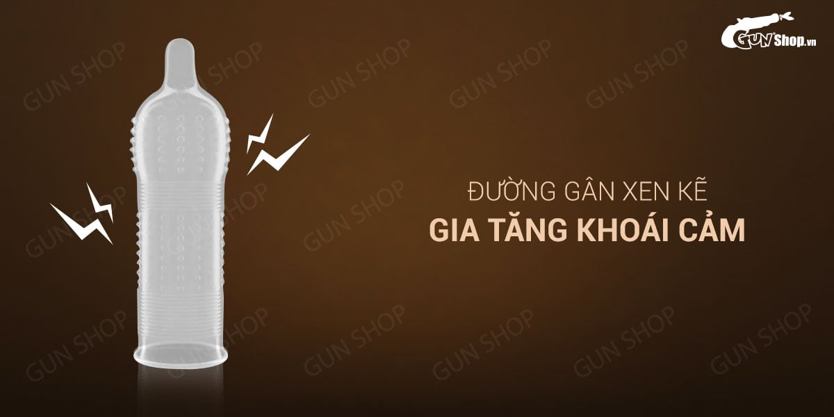 Bao cao su OLO 0.01 Gamma Formula gân gai kéo dài hộp 10 cái