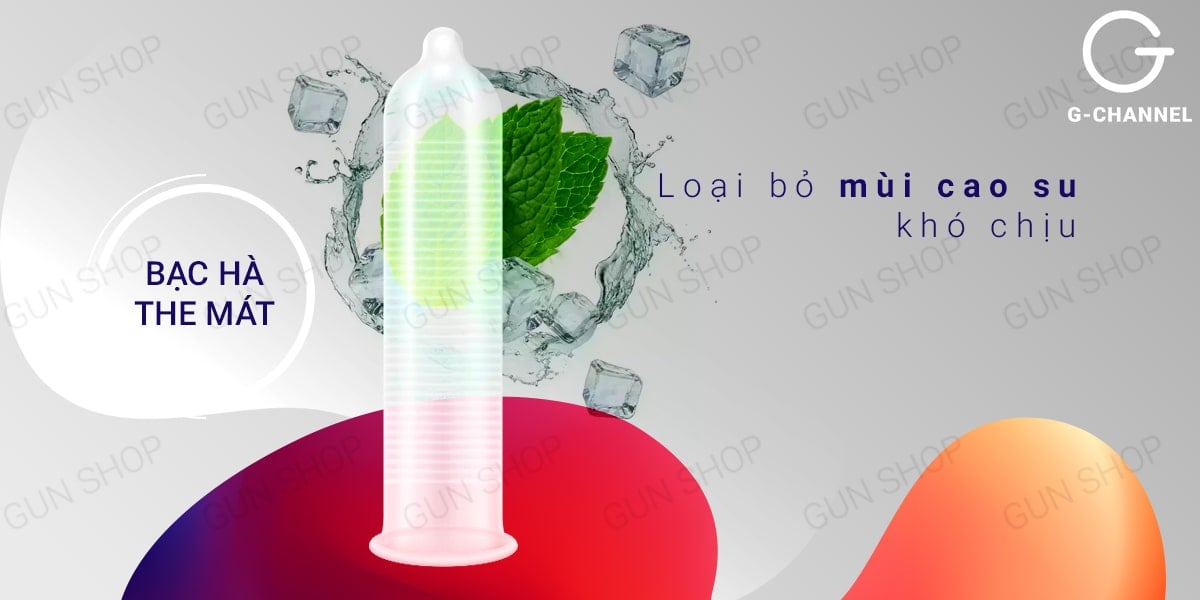 Bao cao su Shell Triple Mix siêu mỏng mát lạnh gân gai hộp 12