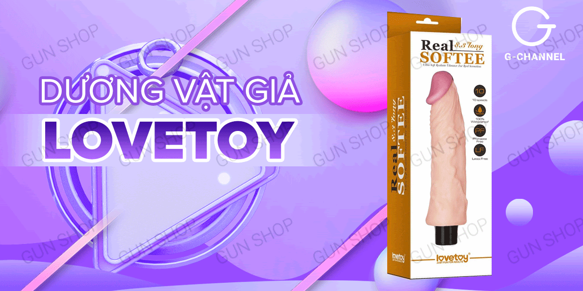 Dương vật giả Lovetoy Real Softee rung 10 chế độ pin tiện dụng
