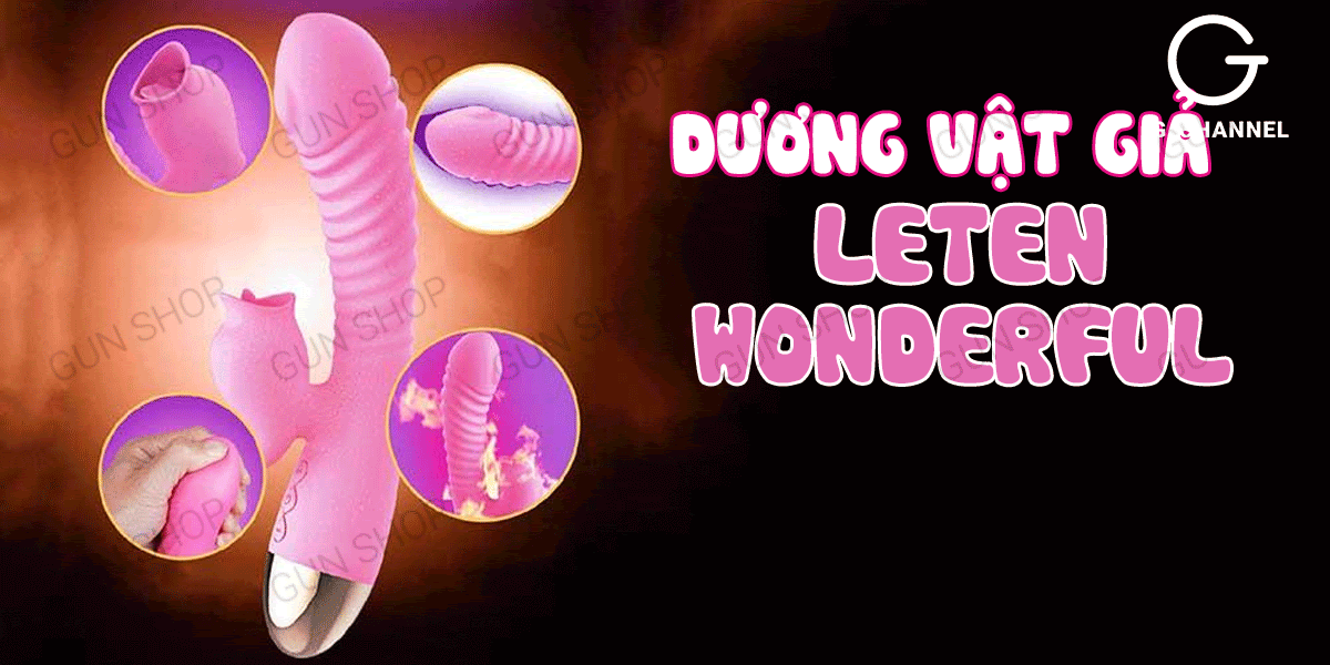Dương vật giả rung kép Leten Wonderful sạc điện khoái cảm đa chế độ