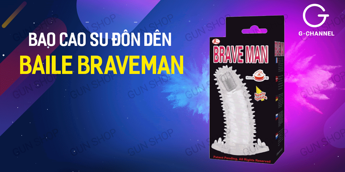 Bao cao su đôn dên Baile Braveman rung đầu lớn tăng khoái cảm mới