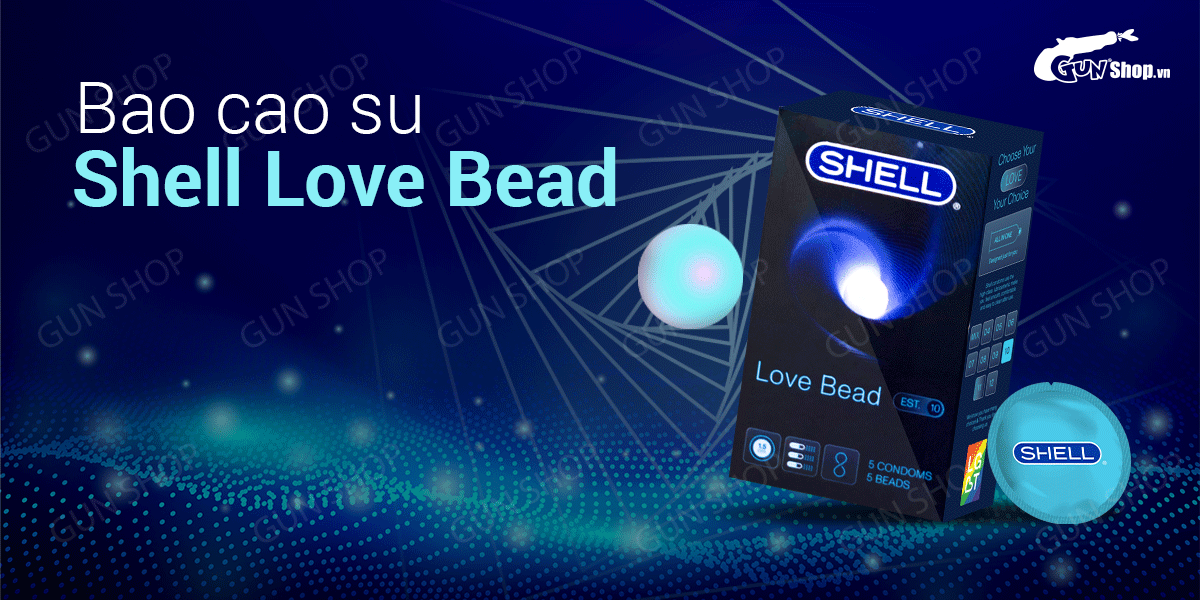 Bao cao su Shell Love Bead gân nổi kéo dài thời gian tăng kích thước