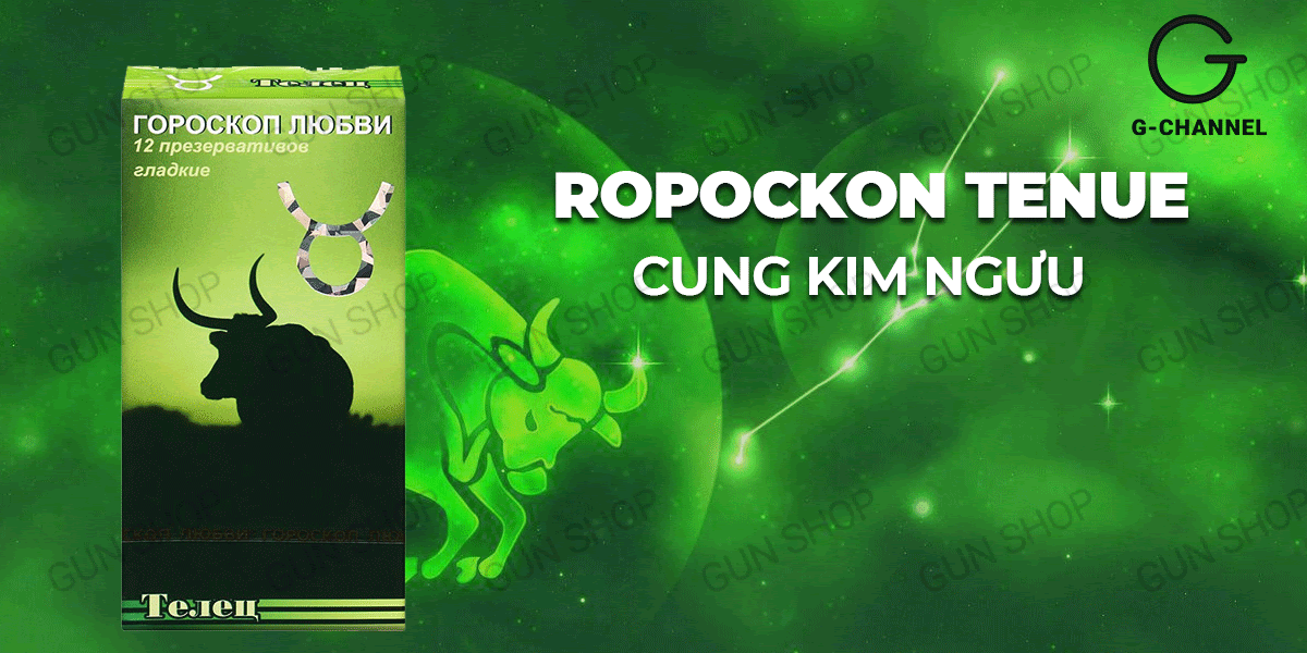 Bao cao su Ropockon cung Kim Ngưu mỏng 0.03mm hương dâu sang trọng