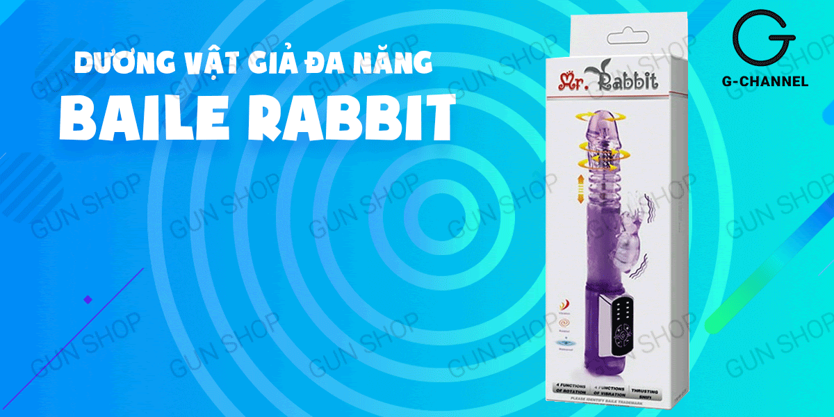 Dương vật giả Baile Rabbit rung ngoáy 4 chế độ pin tiện lợi Dương vật giả Baile Rabbit rung ngoáy 4 chế độ pin tiện lợi