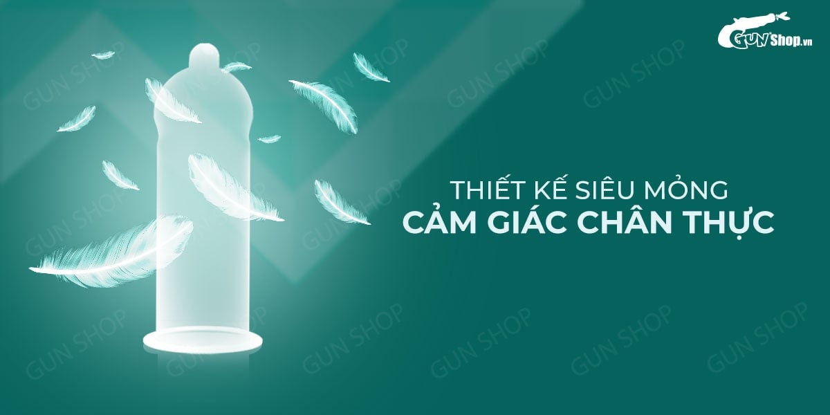 Bộ 2 hộp bao cao su Up To Top 0.Zero siêu mỏng chân thật hộp 3 cái