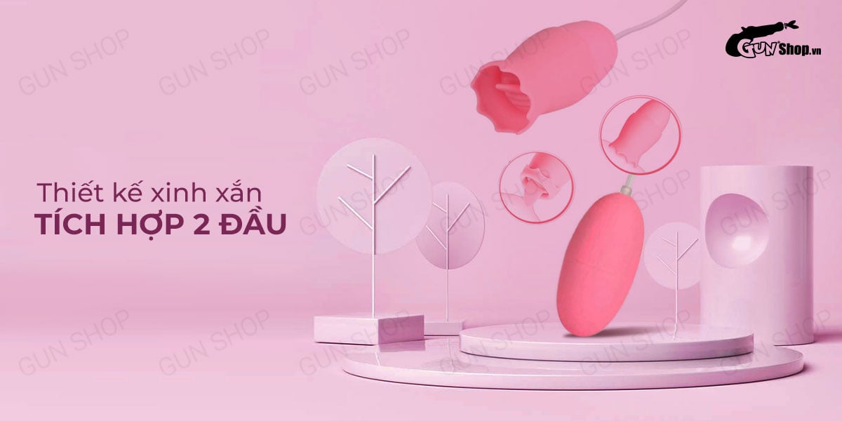 Trứng rung lồng đèn Mizz Zee 2 đầu lưỡi liếm sạc pin siêu phê