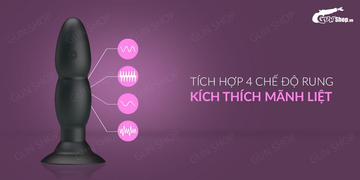 Que rung hậu môn Pretty Love Beaded 4 chế độ điều khiển từ xa Que rung hậu môn Pretty Love Beaded 4 chế độ điều khiển từ xa