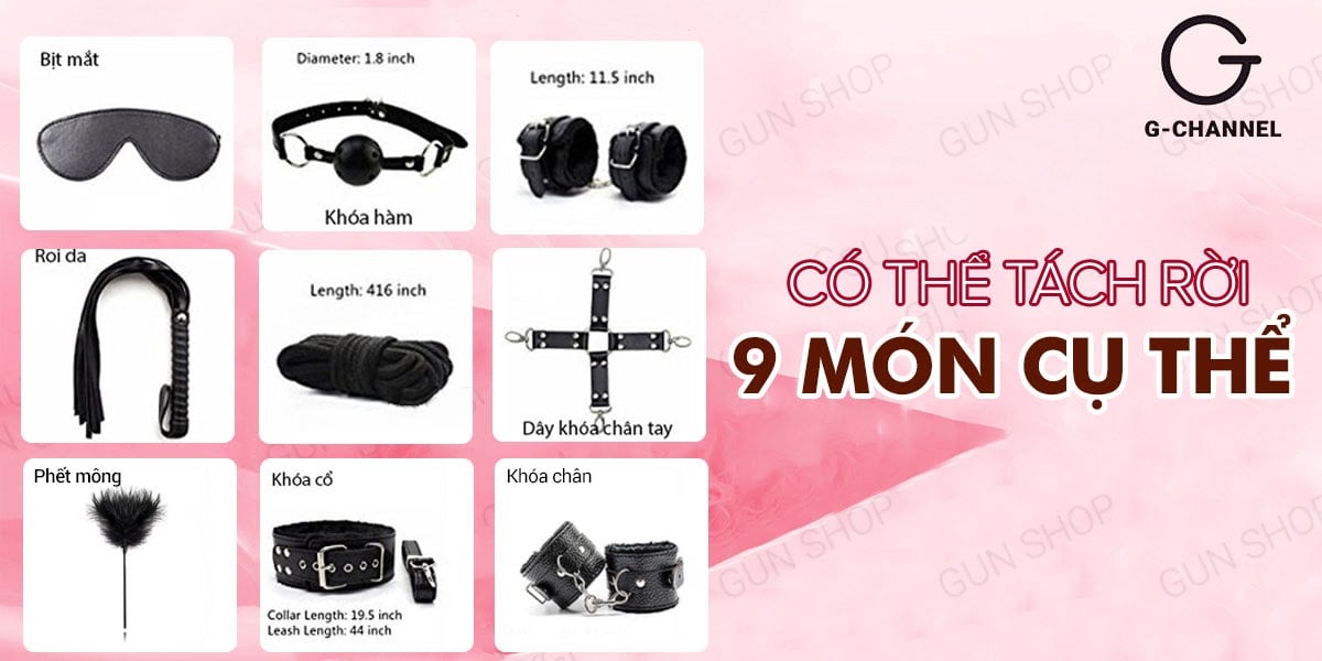 Bộ dụng cụ roi da BDSM hỗ trợ tình dục tăng khoái cảm mãnh liệt