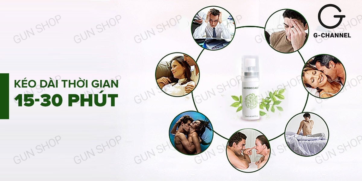 Chai xịt Đài Loan Herbecaot kéo dài thời gian quan hệ 15ml an toàn