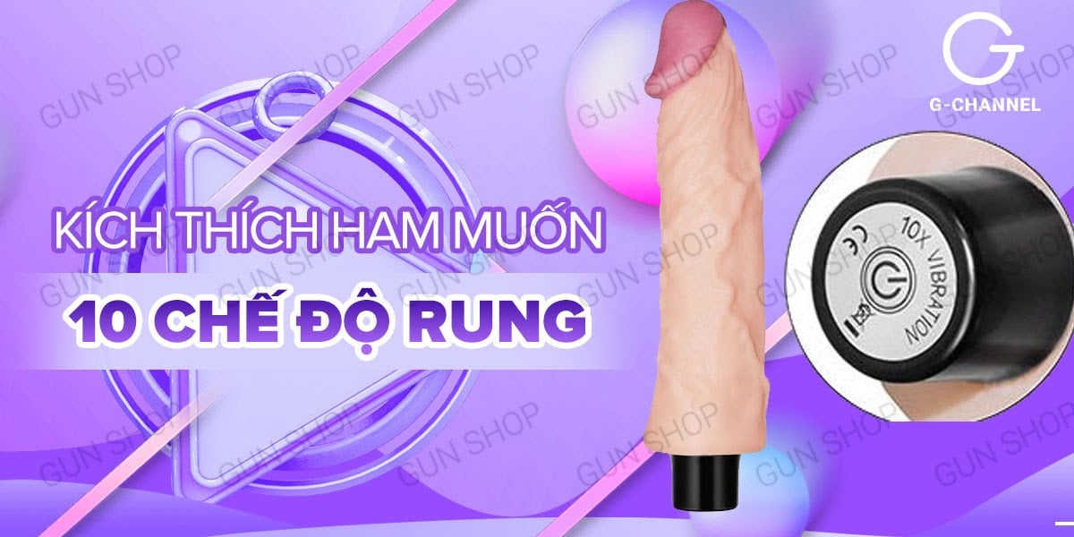 Dương vật giả Lovetoy Real Softee rung 10 chế độ pin tiện dụng