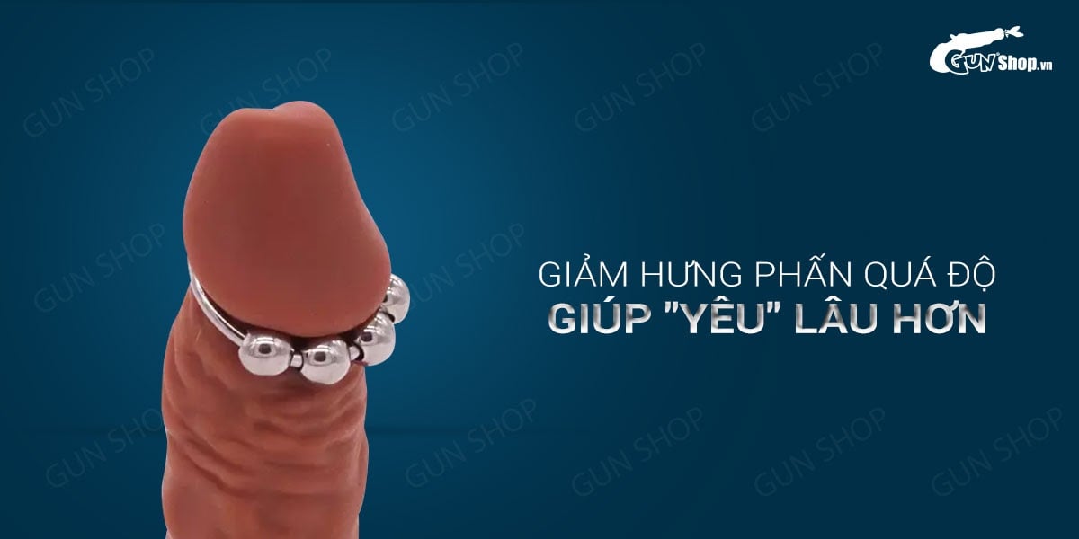 Vòng đeo dương vật inox 4 bi kéo dài thời gian quan hệ hỗ trợ sinh lý nam