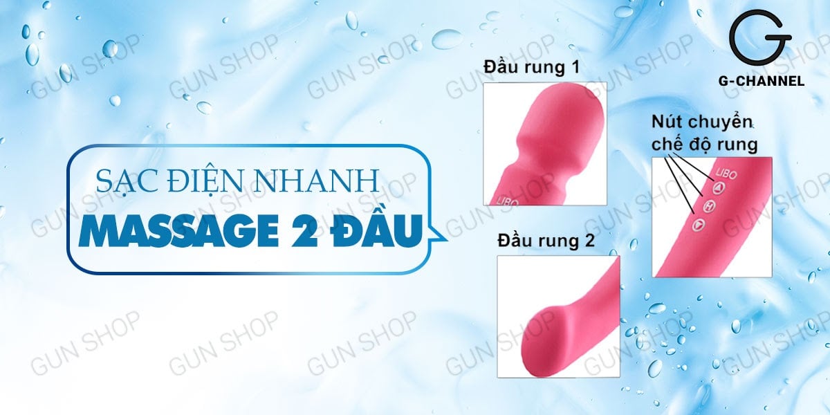 Máy massage rung 2 đầu Libo Scorpio nhiều chế độ, sạc tiện lợi