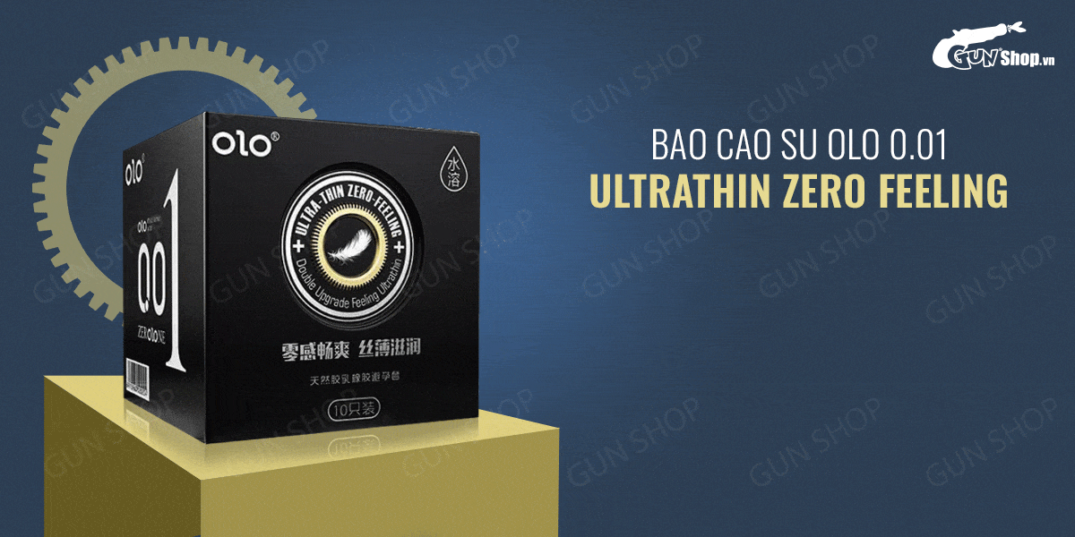 Bao cao su OLO 0.01 Ultrathin Zero Feeling silicon gai hương vani hộp 10 cái