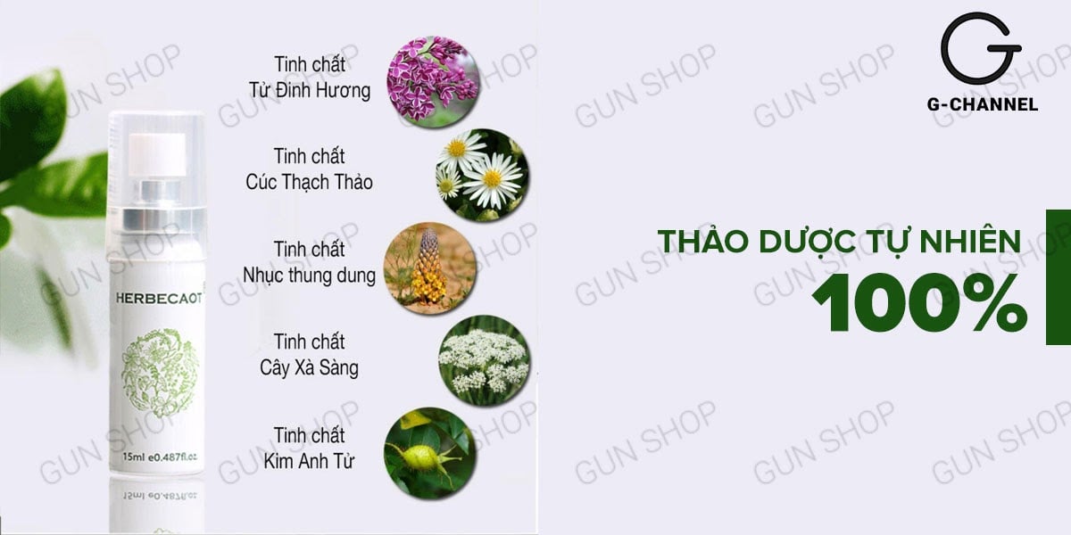 Chai xịt Đài Loan Herbecaot kéo dài thời gian quan hệ 15ml an toàn