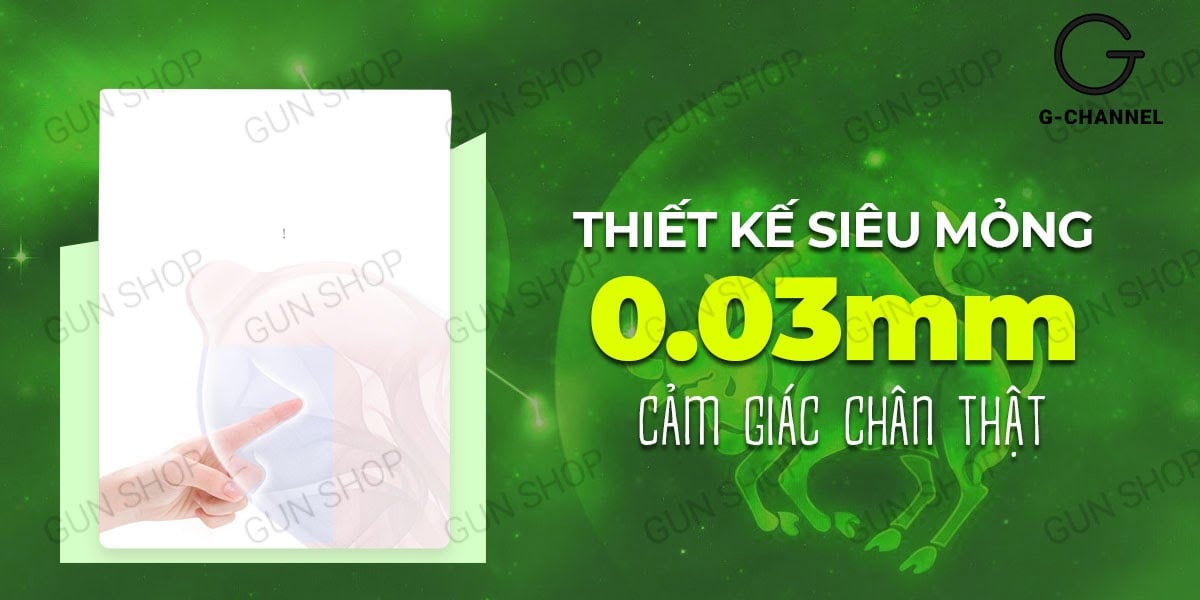 Bao cao su Ropockon cung Kim Ngưu mỏng 0.03mm hương dâu sang trọng