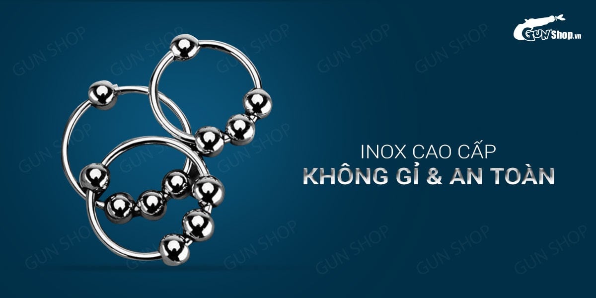 Vòng đeo dương vật inox 4 bi kéo dài thời gian quan hệ hỗ trợ sinh lý nam