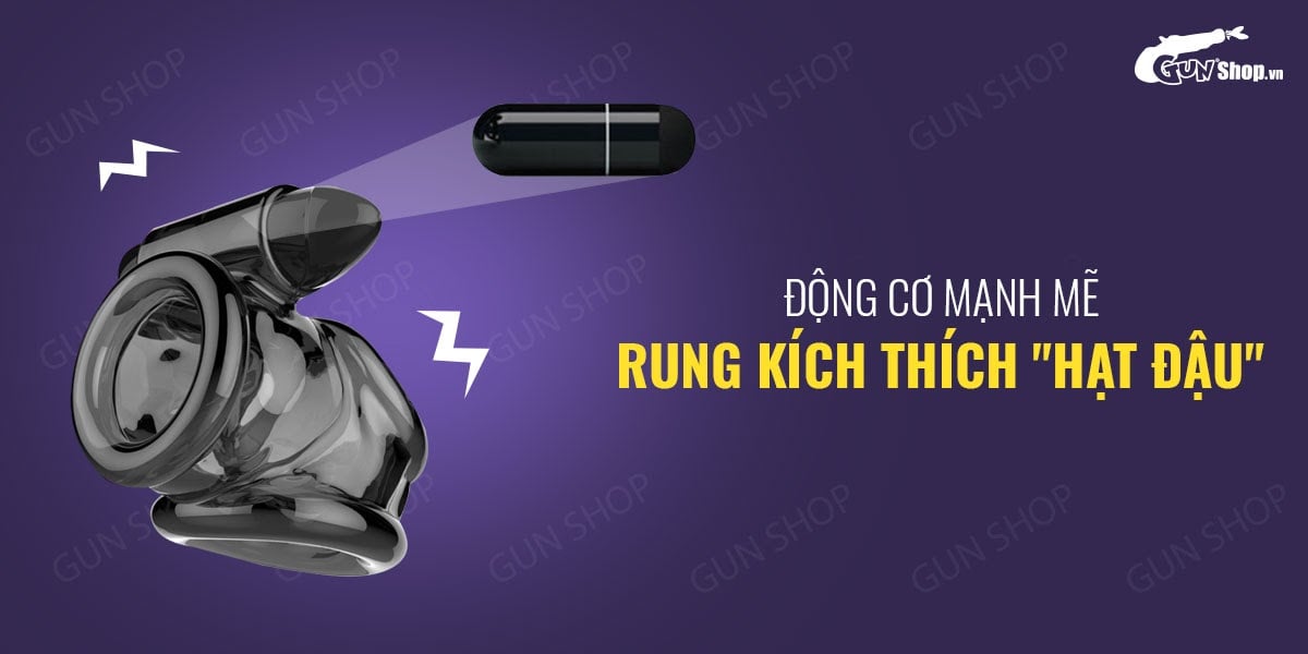 Bao cao su đôn dên Cock Sleeves rung mạnh đeo gốc tăng khoái cảm