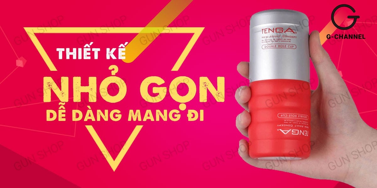 Âm đạo giả 2 đầu nhỏ gọn Tenga Double Hole Cup chính hãng