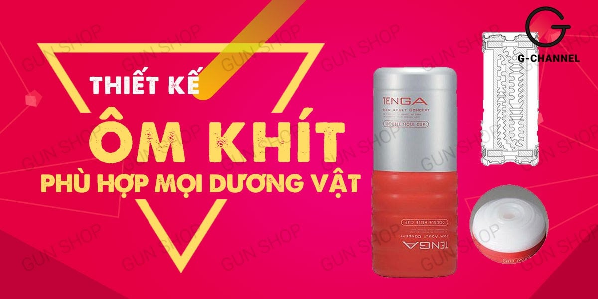 Âm đạo giả 2 đầu nhỏ gọn Tenga Double Hole Cup chính hãng