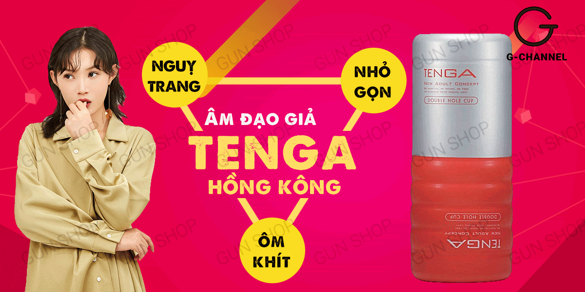 Âm đạo giả 2 đầu nhỏ gọn Tenga Double Hole Cup chính hãng