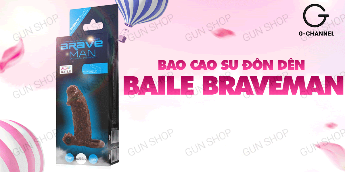Bao cao su đôn dên rung Baile Braveman điểm nổi pin mạnh