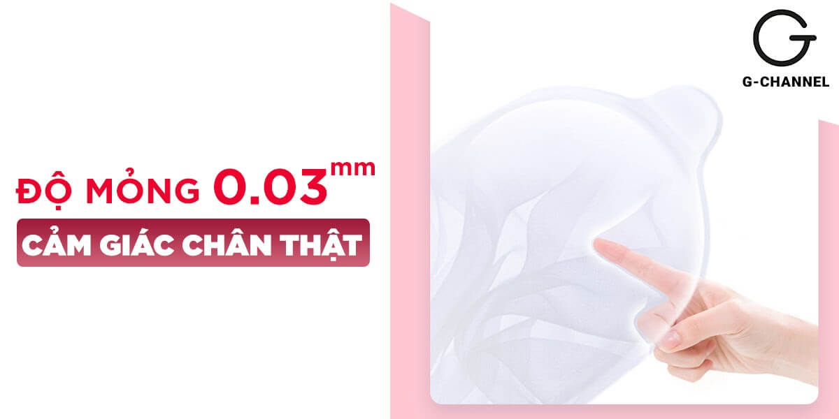 Bao cao su Sagami Exceed 2000 siêu mỏng 0.03mm hộp 12 cái, tăng khoái cảm
