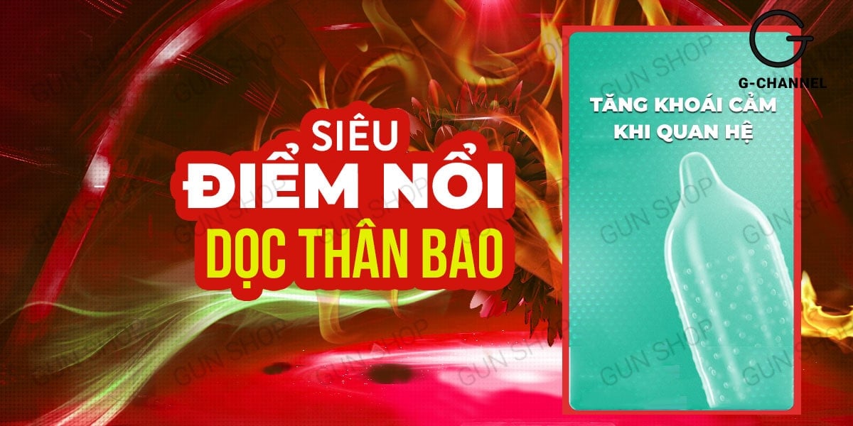 Bao cao su Muaisi Hot siêu điểm nổi nóng ấm hộp 10 cái tạo cảm giác phiêu