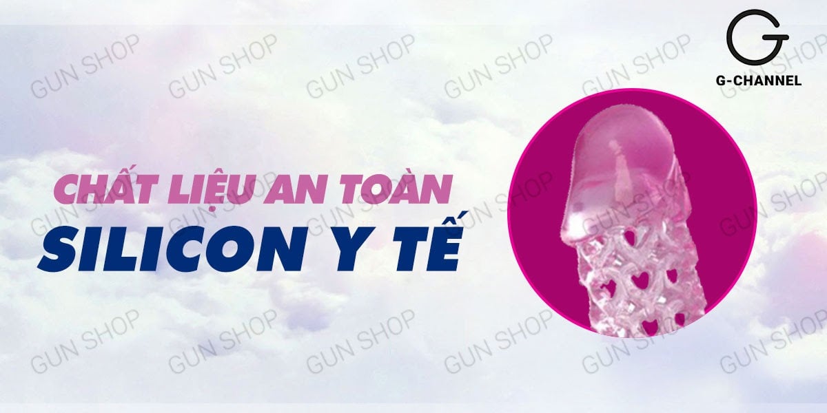 Bao cao su đôn dên Baile Hoa hồng màu hồng gân gai rung mềm