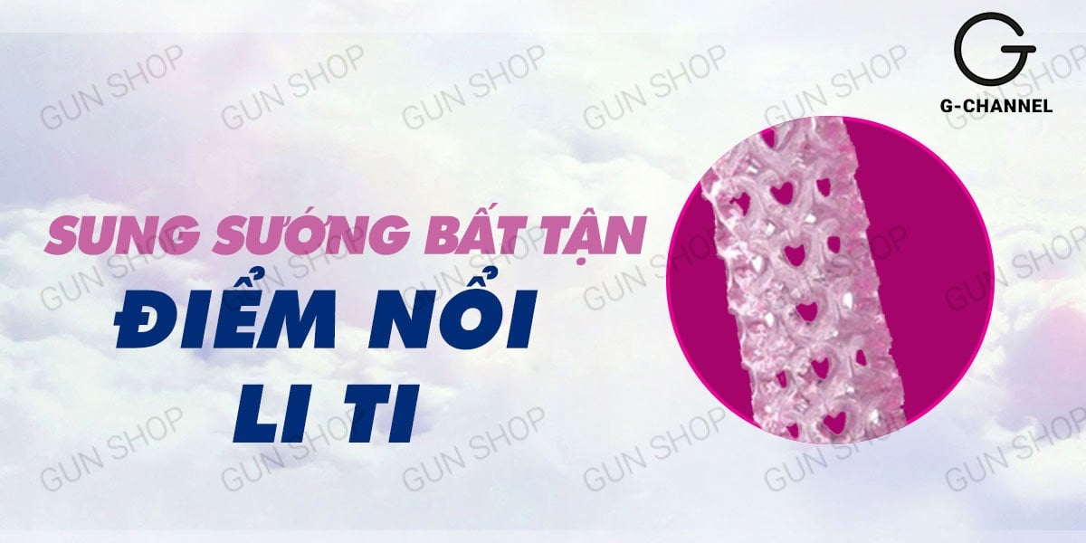Bao cao su đôn dên Baile Hoa hồng màu hồng gân gai rung mềm
