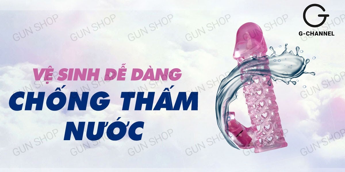 Bao cao su đôn dên Baile Hoa hồng màu hồng gân gai rung mềm