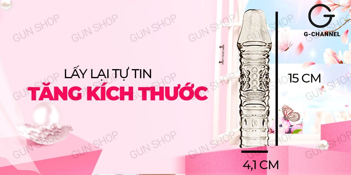 Bao cao su đôn dên Aichao gân điểm nổi tăng kích thước hộp xanh