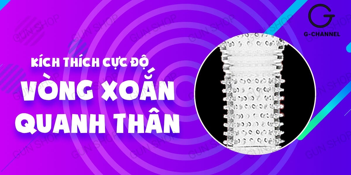 Bao cao su đôn dên rung tăng kích thước Aichao 13.5cm gai nổi