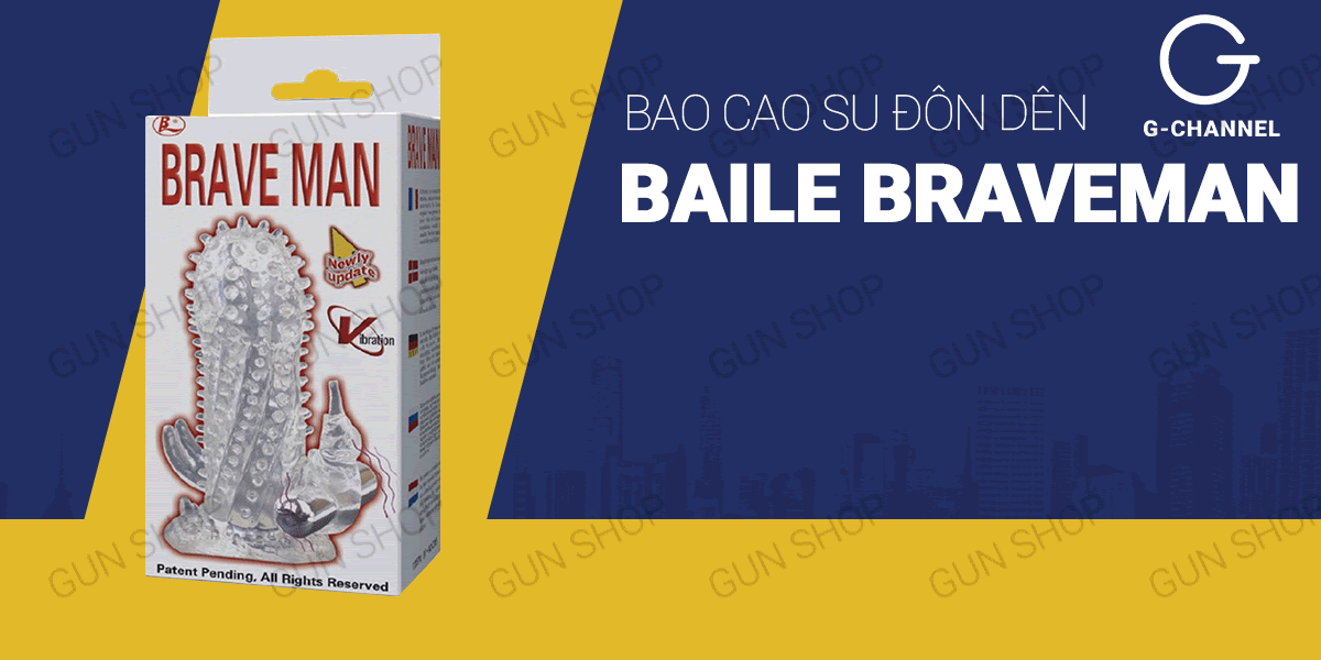Bao cao su đôn dên rung gốc dương vật Baile Braveman tăng kích thước thỏa mãn