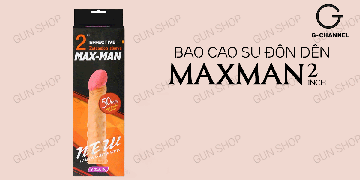 Bao cao su đôn dên Yeain Maxman tăng 2 inch gai mềm mại mới