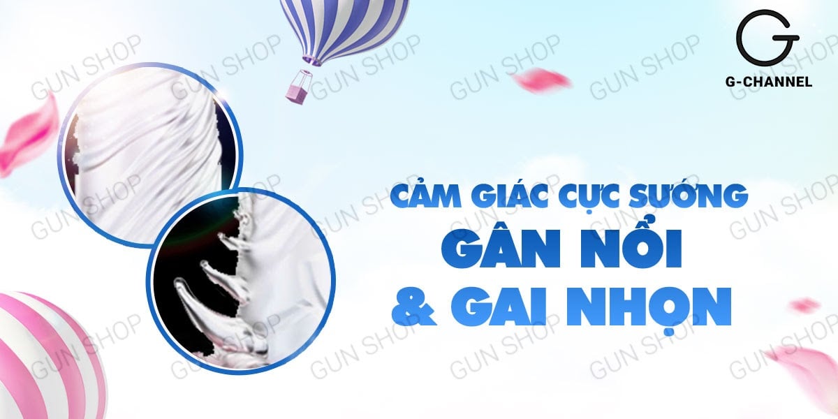 Bao cao su đôn dên rung Sleeve Cock Ring gân sóng kích thích mạnh mẽ