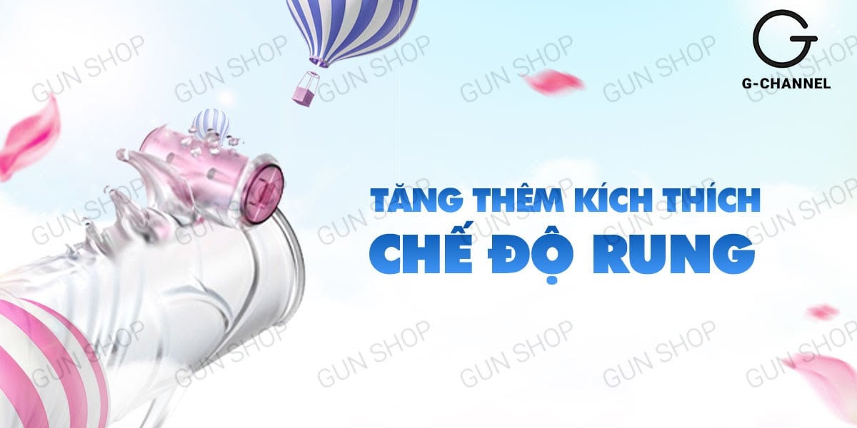 Bao cao su đôn dên rung Sleeve Cock Ring gân sóng kích thích mạnh mẽ