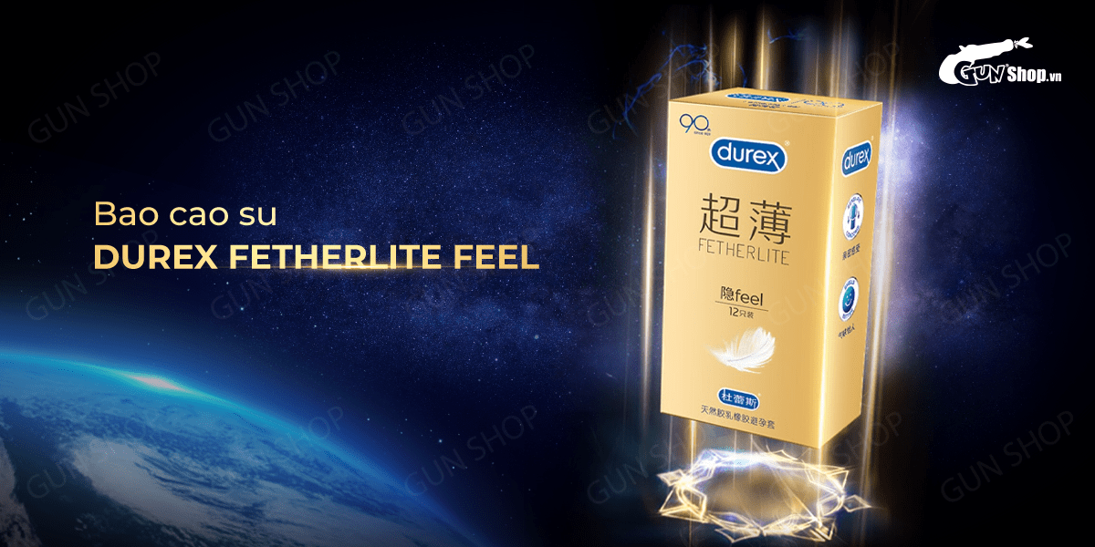 Bao cao su Durex Fetherlite Feel siêu mỏng gel bôi trơn hộp 12