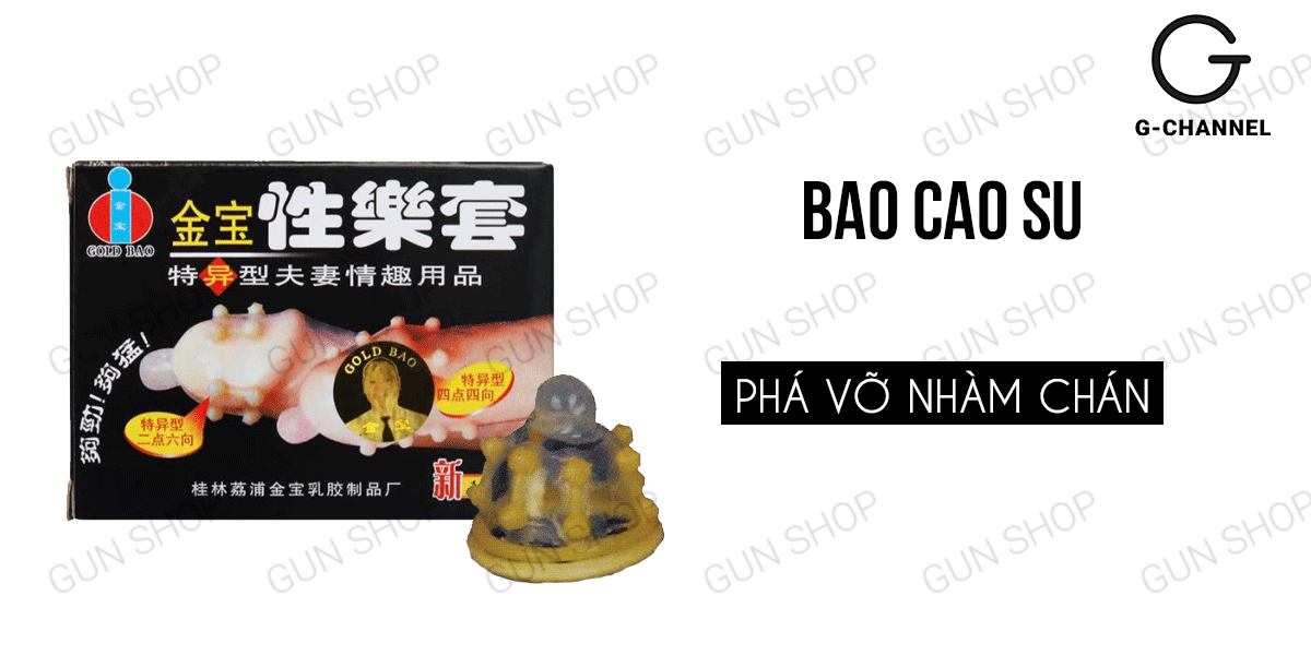 Bao cao su Gold gai bi 2 cái kích thích mạnh mẽ chạm điểm nhạy cảm nàng